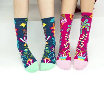 

2020 New Arrival Harajuku Style Women's Long Socks Creative Print Socks Casual Crew Socks Breathable And Comfotable Pure Cotton