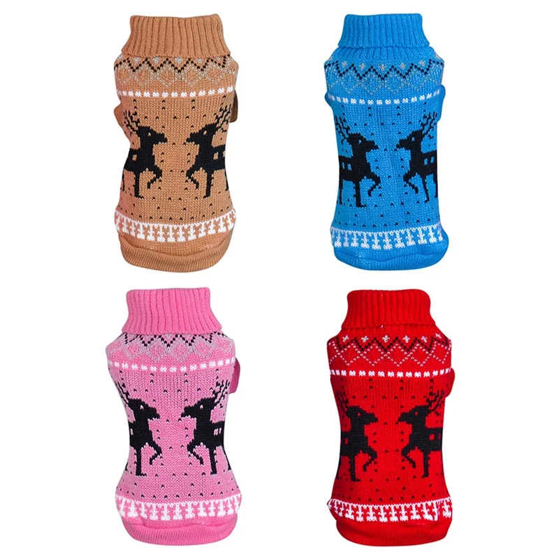 Одежда для собак для маленьких собак Зимний теплый Рождественский свитер для домашних животных курта для собак чихуахуа Вязание Elks футболка кошка жилет костюм