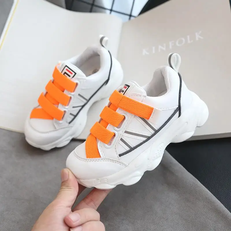 New Autumn Kids Shoes Casual Children's Tennis Breathable Toddler Sport Shoes Fashion Footwear Girls Boys Sneakers - Цвет: Orange