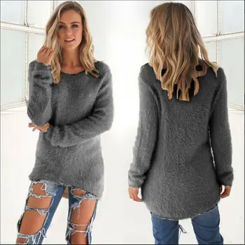 

Women's Long Sleeve Fleece Loose Winter Warm Sweater Casual Jumper Pullover Tops
