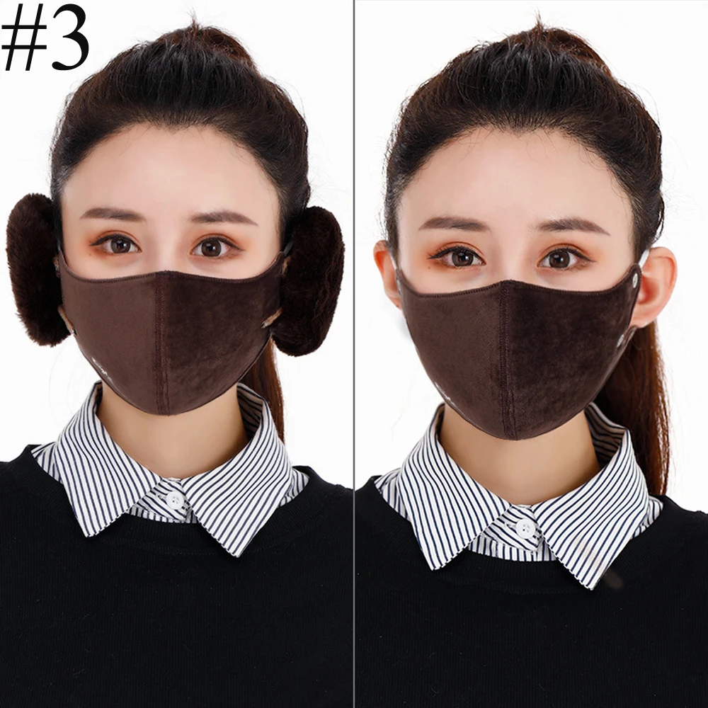 1 шт., утолщенная зимняя теплая маска для лица и рта, Пылезащитная, противотуманная, ветрозащитная, заглушка, защитный респиратор для взрослых