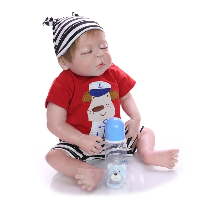 Bebes reborn menino 57cm full silicone reborn baby boy girl dolls