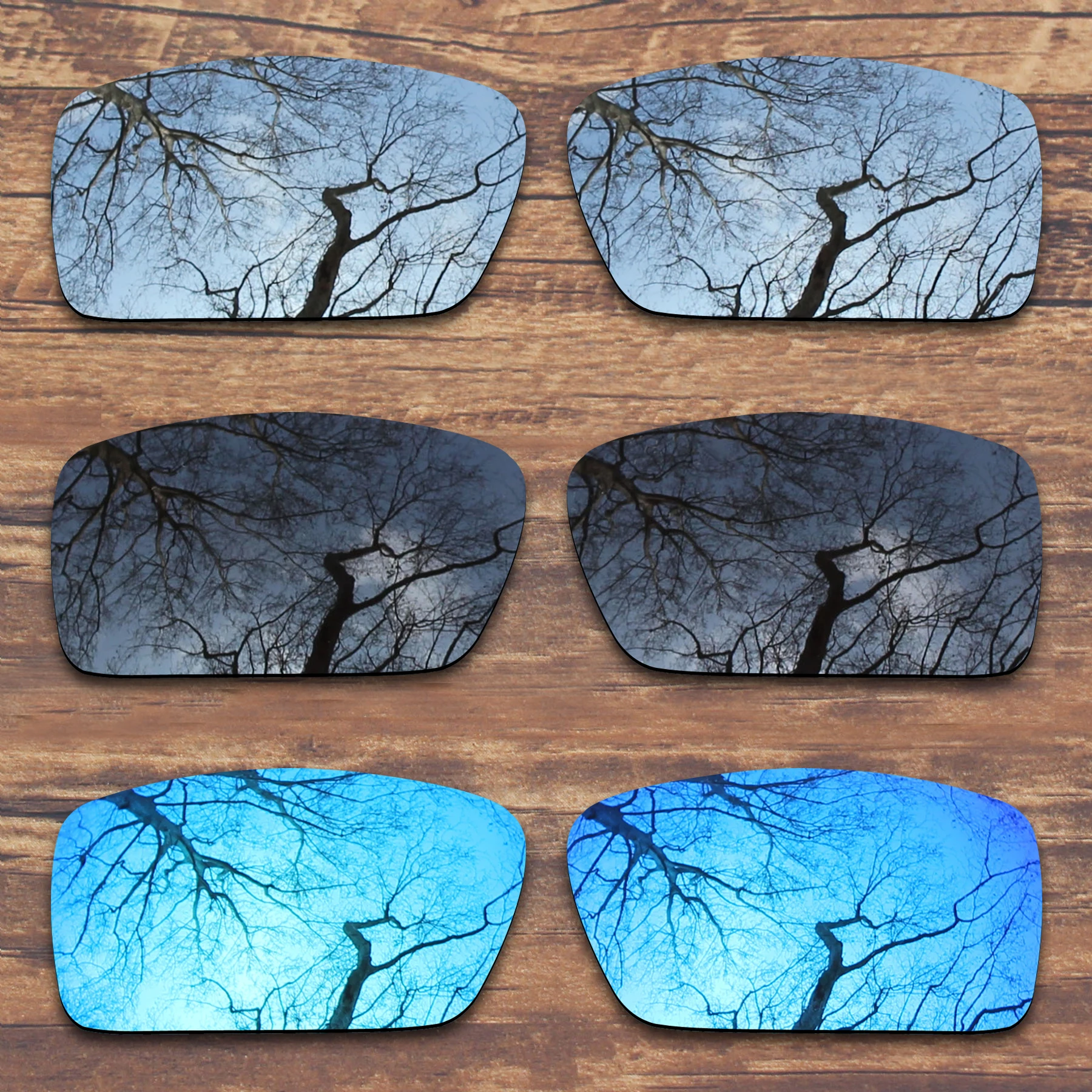 Millerswap 3 Pairs Black.Silver.Blue Polarized Replacement Lenses for