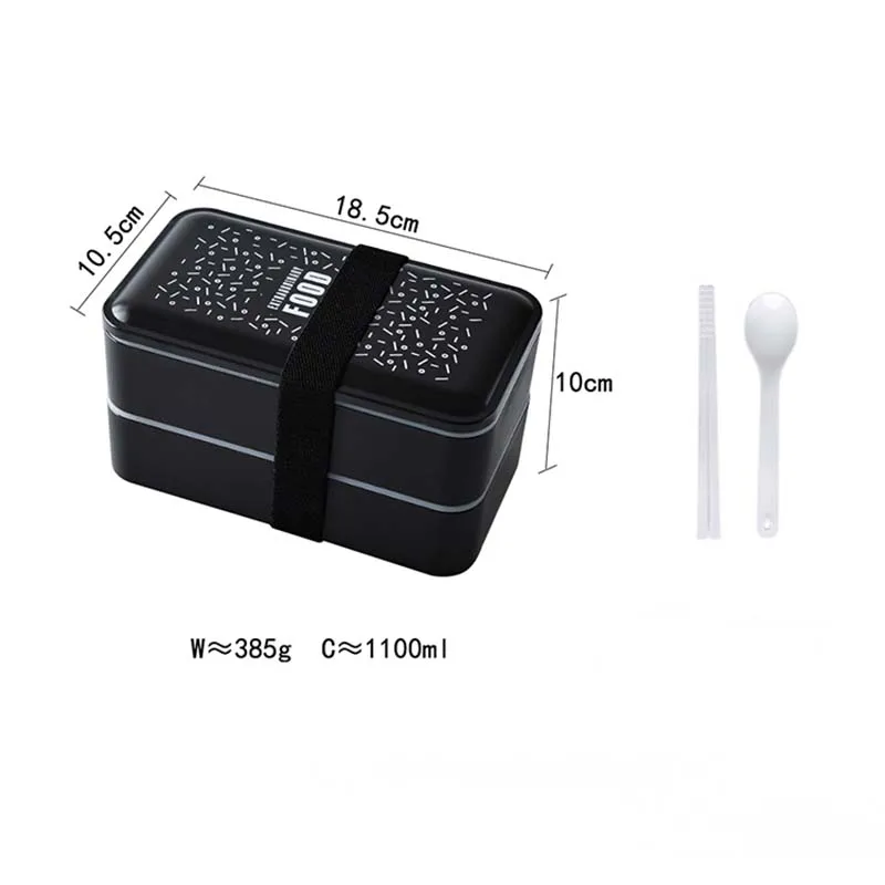 Ланч-бокс двухслойный Портативный Bento box экологичный пищевой контейнер с отсеками герметичный Microwavable Bpa