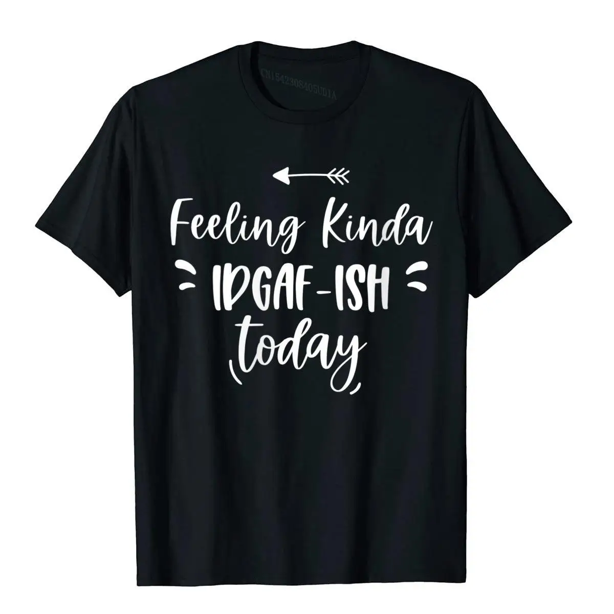 Womens Feeling Kinda IDGAFish Today funny quote V-Neck T-Shirt__B6693black