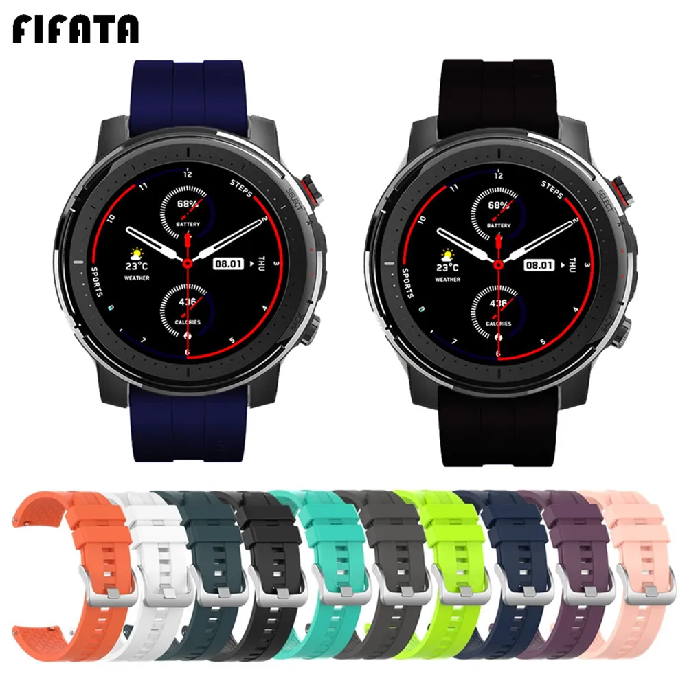 Ремешок силиконовый для смарт часов Huawei GT 2 браслет Huami Amazfit Stratos 3 2S 1 / Pace GTR 47