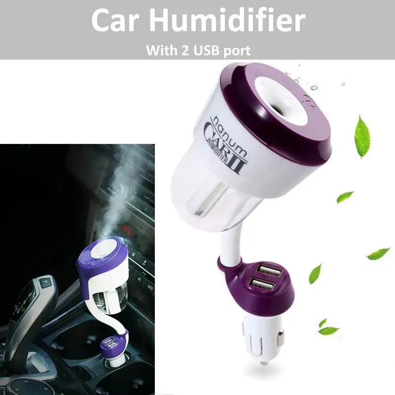 

DC12V Car Air humidifier Air Purifiers Humidicador Para Auto lighter essential oil diffuser Car Fogger Mist Maker Car air fresh