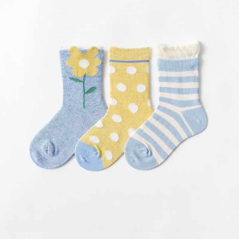 3pcs/lot Fashion Tube Socks Baby Children Super Fashion Cotton Tube Socks Dinosaur Flower Socks Baby Boy Girl All Accessories