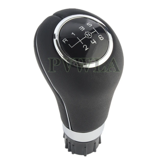 6 Speed Gear Shift Knob With PU Leather Boot With 8MM Hole For