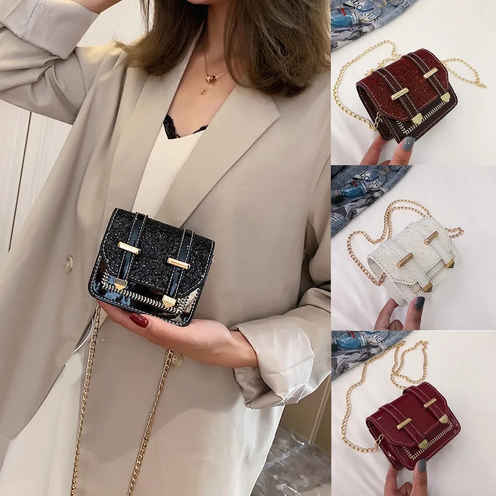 

Woman Bag 2019 New Fashion Wild Single Shoulder Messenger Bag Sequin Small Square Bag Bolsa Feminina