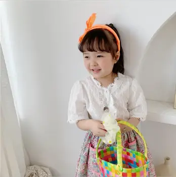 

2020 New Style Girls Cotton Lace Shirt Summer Fashion Girls Blouse 2-7t QH694