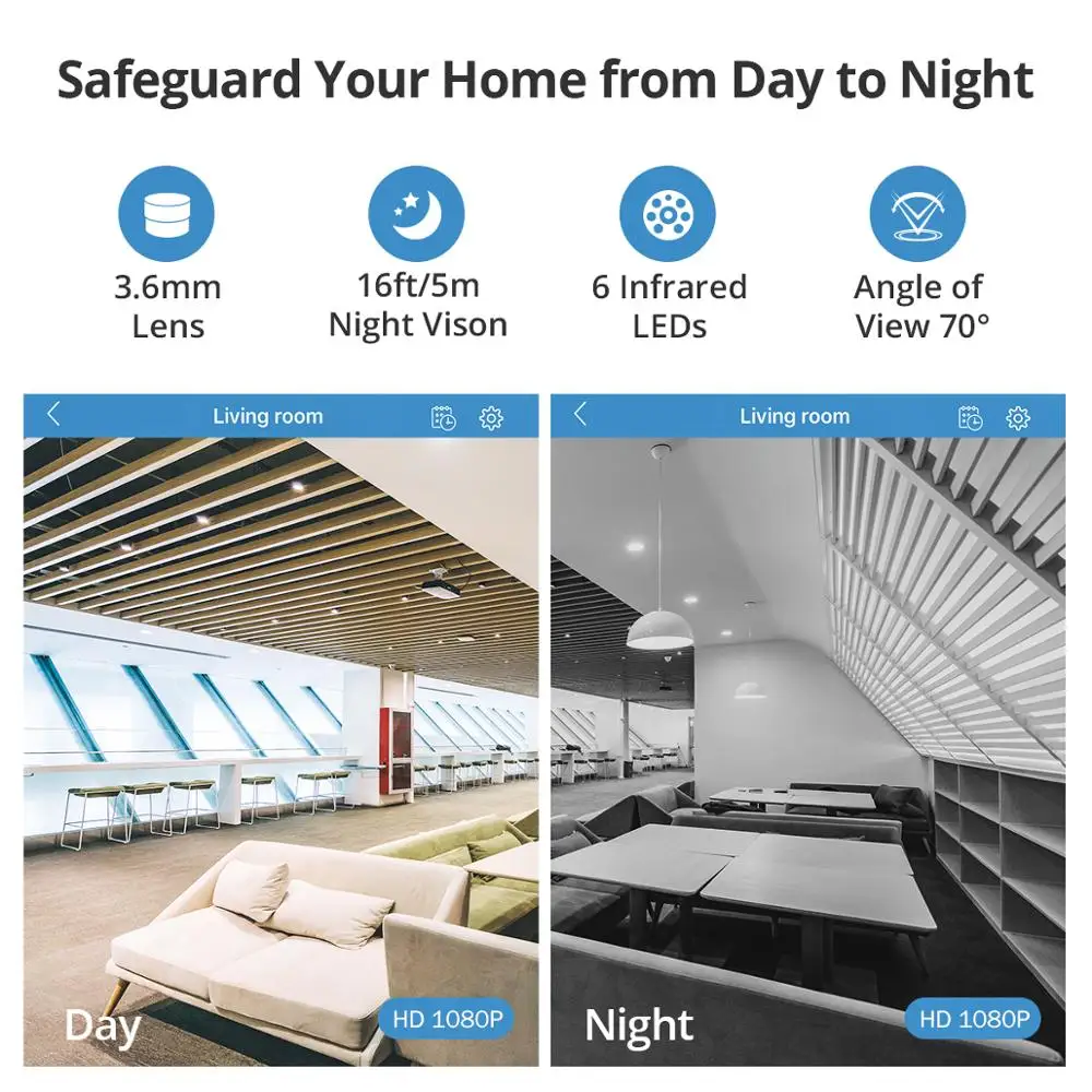  SANNCE Home Security IP Camera Wi-Fi 1080P Wireless Network Camera CCTV Camera Surveillance Night V - 32947255722