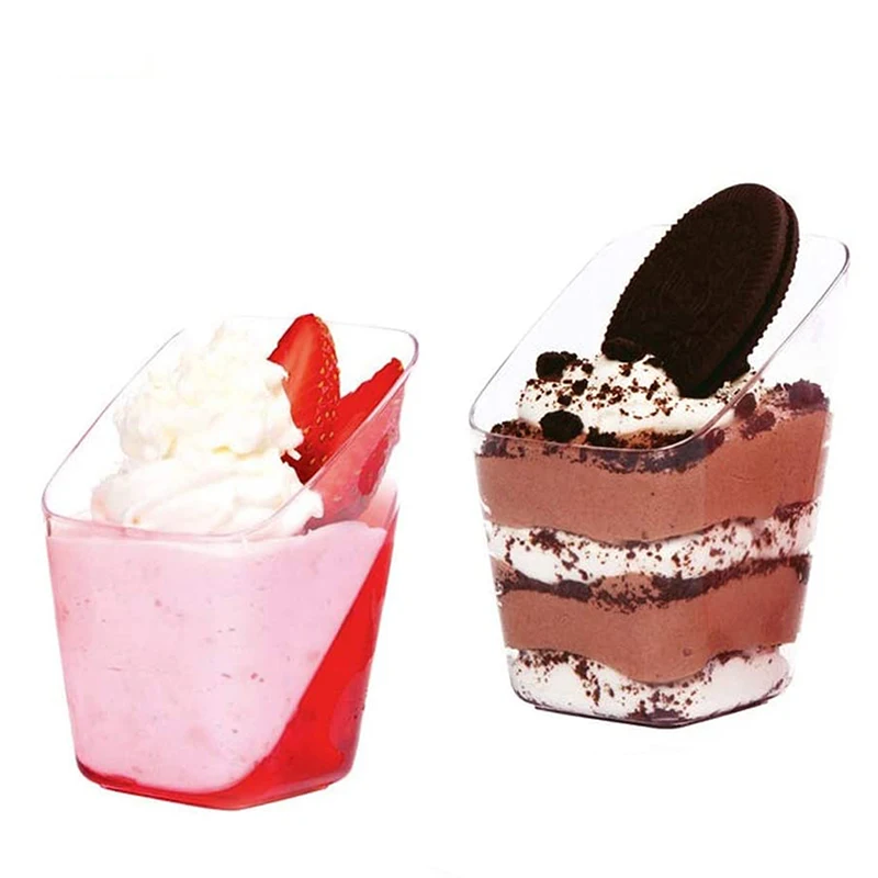 

25/50 шт., пластиковые мини-чашки для десертов, 80 мл