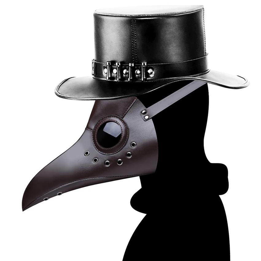 

Halloween Plague Doctor Mask Leather Hat Fancy Party Prop Face Medieval Cosplay Gothic Accessory Steampunk Funny Carnival Mask