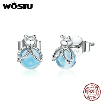 

WOSTU 925 Sterling Silver Cute Animal Stud Earrings For Women Gift pendientes oorbellen Silver Ear buds Sterling-silver-jewelry