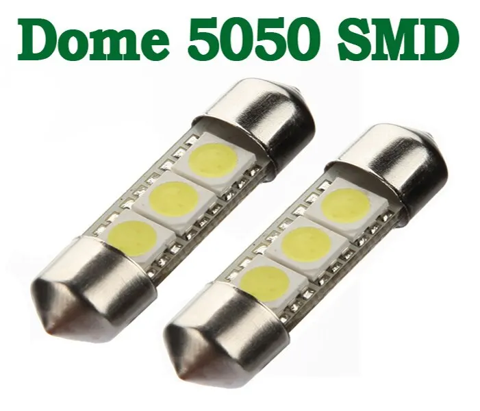 10 шт 12V C5W 3 SMD 5050 светодиодный лампы холодный белый гирлянда для внутреннего