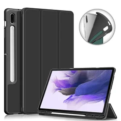 Para samsung galaxy tab s7 fe caso, suporte magnético capa com suporte de lápis para galaxy tab s7 plus caso