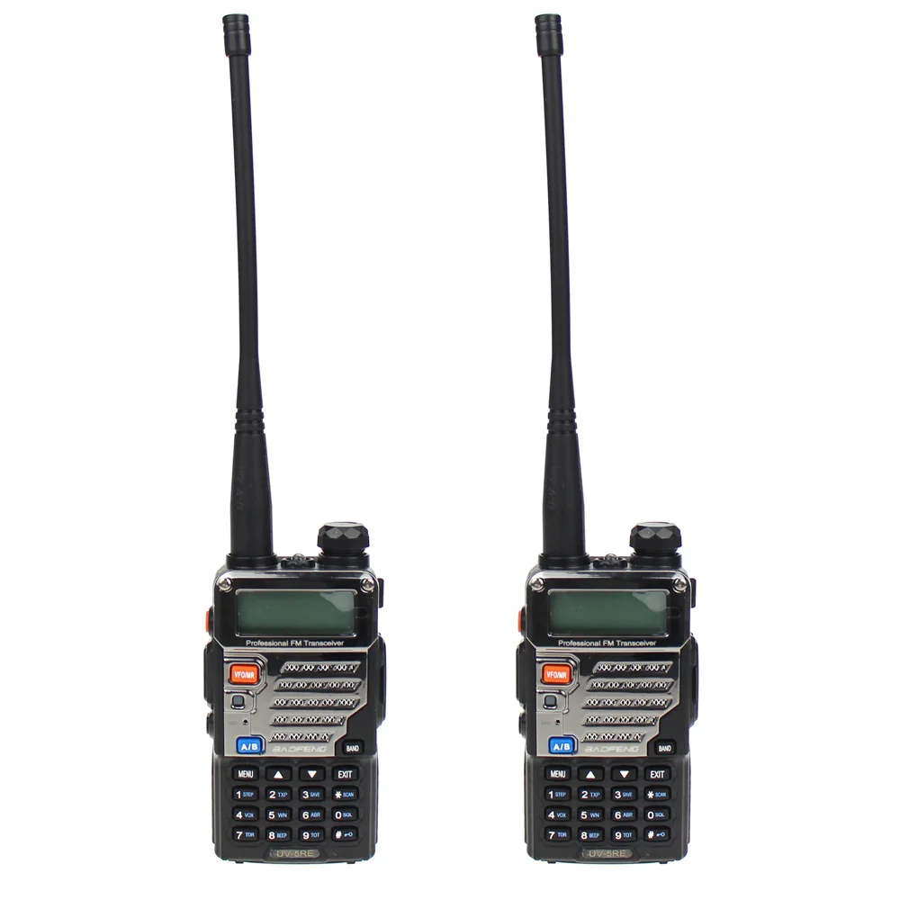 Black 2 шт. BAOFENG UV-5RE двухдиапазонный UHF/VHF любительский портативный двухсторонний радио FM Любительская рация 128 каналов - Цвет: Black