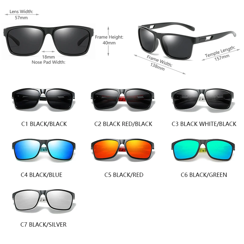 MASDUN Occhiali Da Sole Polarizzati Quadrati – Confezione Da 3 – Lenti A Specchio UV400, Unisex