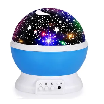 

Romatic LED Projector Star Moon Galaxy Night Light For Children lamp Kids Room Sky Rotating Bedroom Decor Baby Lamp Gifts blue