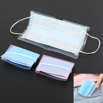

10PC Disposable Face Masks Container Foldable Mask Storage Clip Plastic Portable Storage Bag Cute Mask Maskeeper