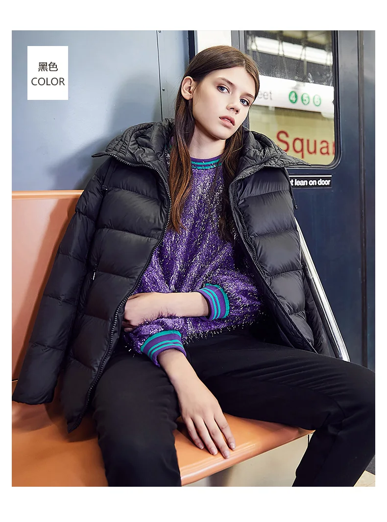 Goldfarm down Jacket Women's Short Autumn And Winter New Style Korean-style Drawstring Hooded down Jacket Fashion Loose Sli