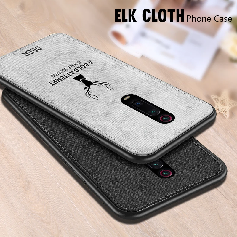 Xiaomi 9 Mi 9t pro 9Se Case Antler Cloth Cover Soft Bumper Coque on redmi k20 7a 7 note 5 6 SE Silicone Fundas | Мобильные телефоны