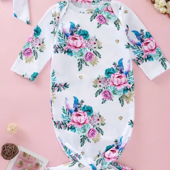 

2PCS Infant Newborn Baby Girls Autumn Long Sleeve Flower Romper Clothes Outfit Sleepping Bag