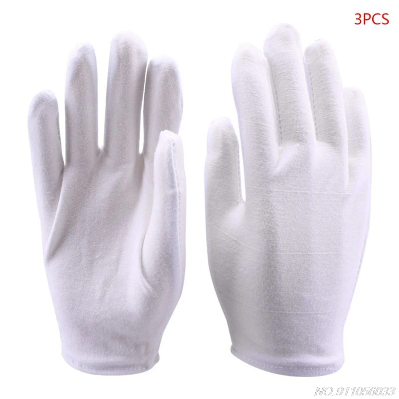 Cotton Gloves 3 Pairs For Women Men Coin Gloves Dry Hands Serving Archival Cleaning Jewelry Silver Inspection 20
