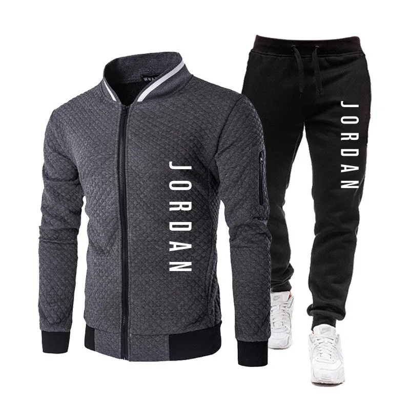 

2020 Winter Men Casual Sets Brand Splice Jogger Tracksuit Zipper Hoodies+Pants 2PC Sets Men's Sportswear Sport Suit Clothing