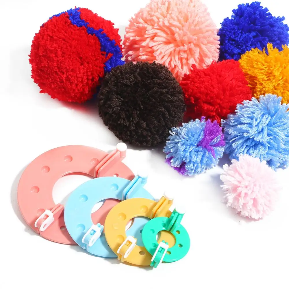 8Pcs/set 3.5/5.5/7/9cm 4 Sizes Pompom Maker Kit Knitting L-oom DIY Pom Pom  Maker