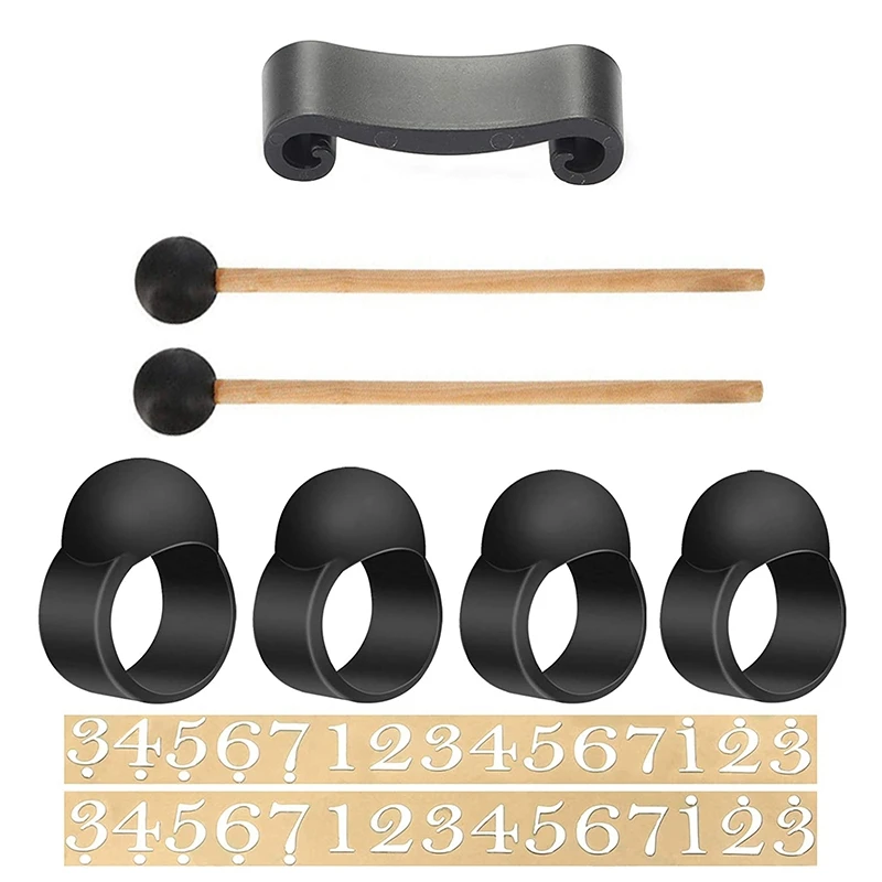 Steel Tongue Drum Finger Sleeves Set Silicone Knocking Picks Cover Drumstick Holders& Notes Stickers |