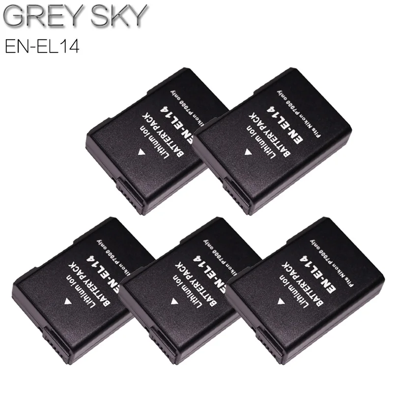 3x1050 мАч EN-EL14 EN EL14 EN-EL14a батарея+ ЖК двойное зарядное устройство для Nikon P7800, P7100, D3400, D5500, D5300, D5200, D3200, D3300, MH-24 - Цвет: 5 battery