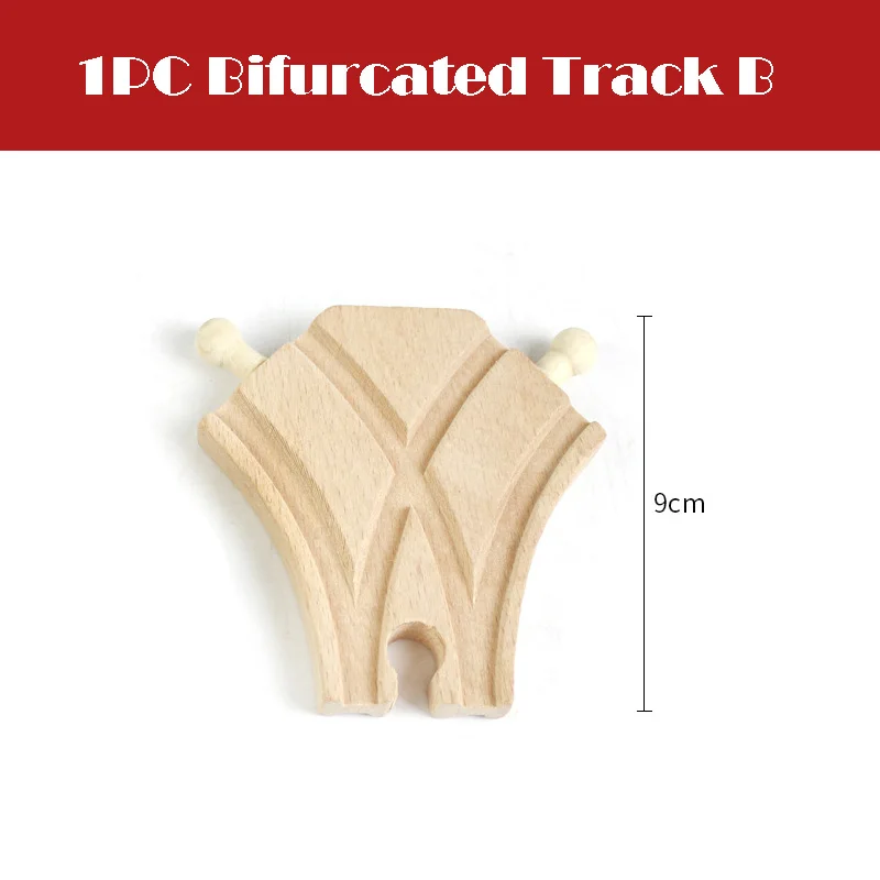 Premium Beech Wood Railway Track Accessories - Forked Rail Design for Kids' Wooden Train Sets