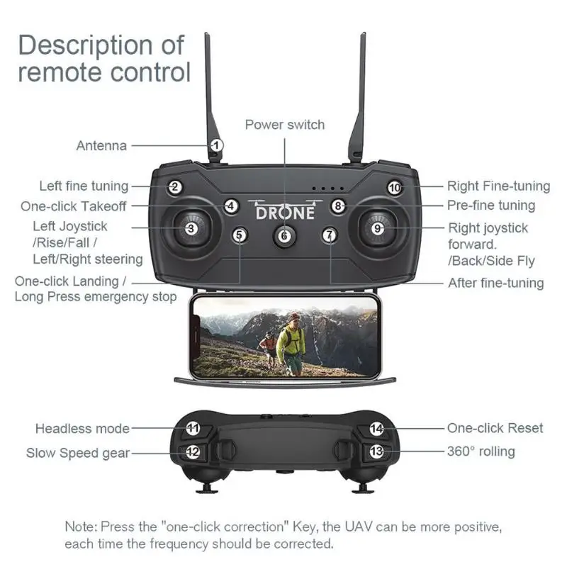 0.3MP Camera RC Helicopter Folding Drone Smart Follow USB Four-Axis Quadcopter WIFI FPV Gravity Sense Remote Control Toys