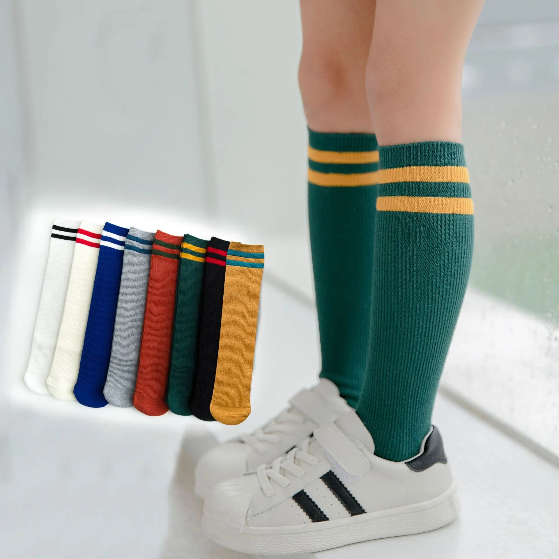 

Small Alpaca Spring New Style Cotton Children Parallel Bars College Style Tube Socks Men And Women Children Football Socks