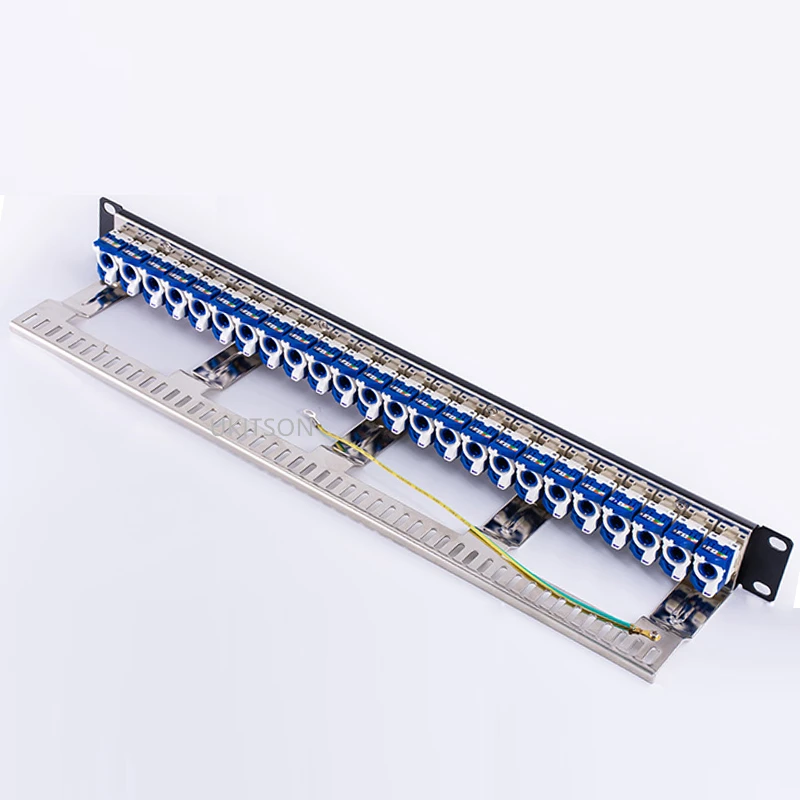 Suporte de Internet Painel de Remendo sem Ferramentas com 24 Soquete para 19 Plugues Ferramenta-livre Keystone Jack Módulo Polegada Rackmount Cat6 Rj45 - Image 3