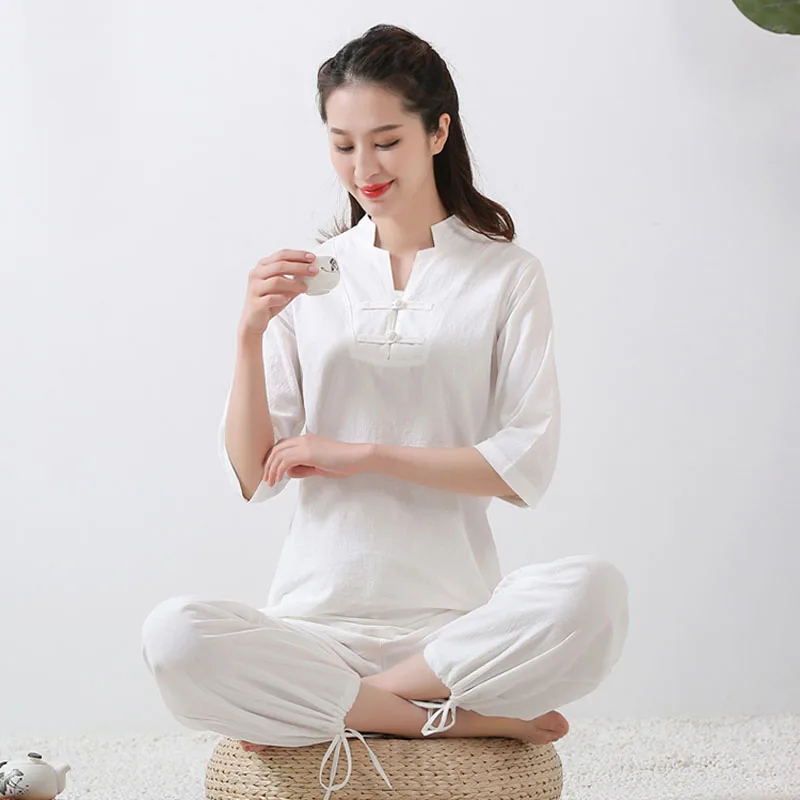 Tai chi Uniform Cotton Linen High Quality Wushu Kung fu Clothing For Women And Man Adults Martial arts Wing Chun Suit 2