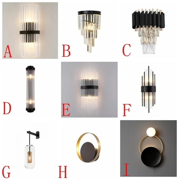 

Crystal Black Wall Lamp A Living Room Bedroom Bedside Lamp Northern Europe Aisle Background Wall Originality Will Wall Lamp