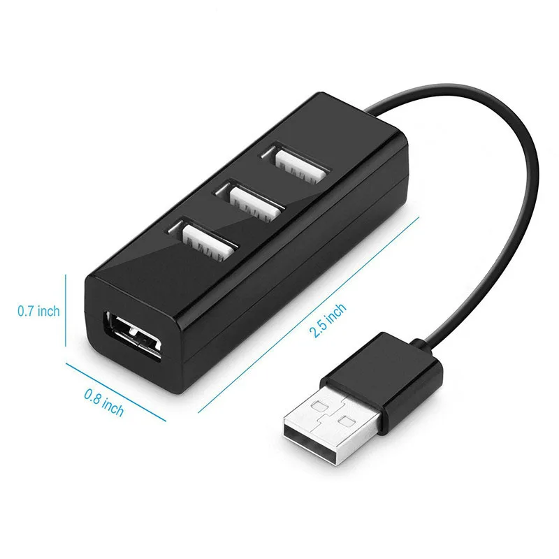 Hub USB 2,0 de alta velocidad de 4 puertos divisor Hub adaptador Hub para PC ordenador portátil adaptador Hub de 4 puertos