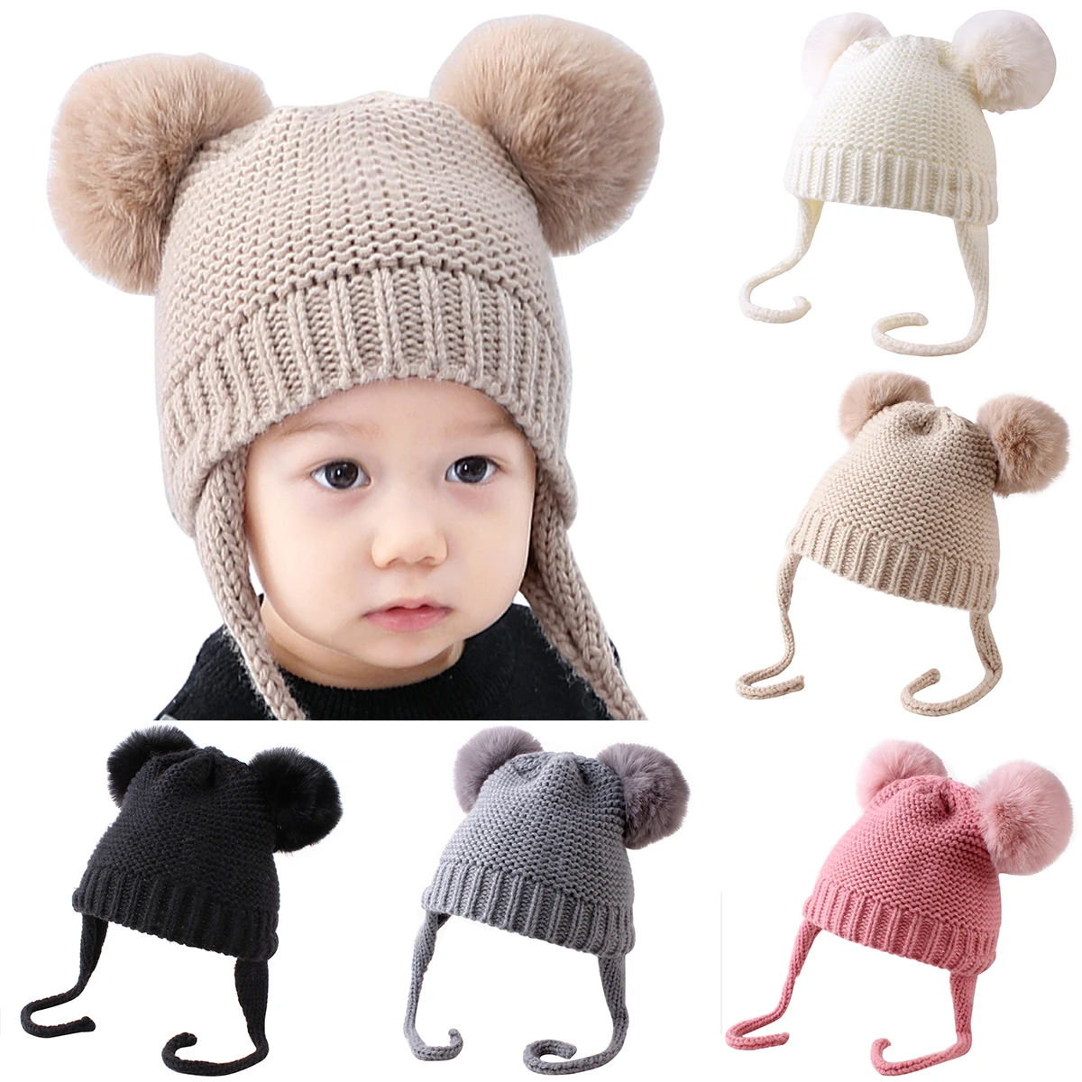Cute Toddler Kids Girl&Boy Baby Infant Winter Warm Crochet Knit Hat Beanie Cap 