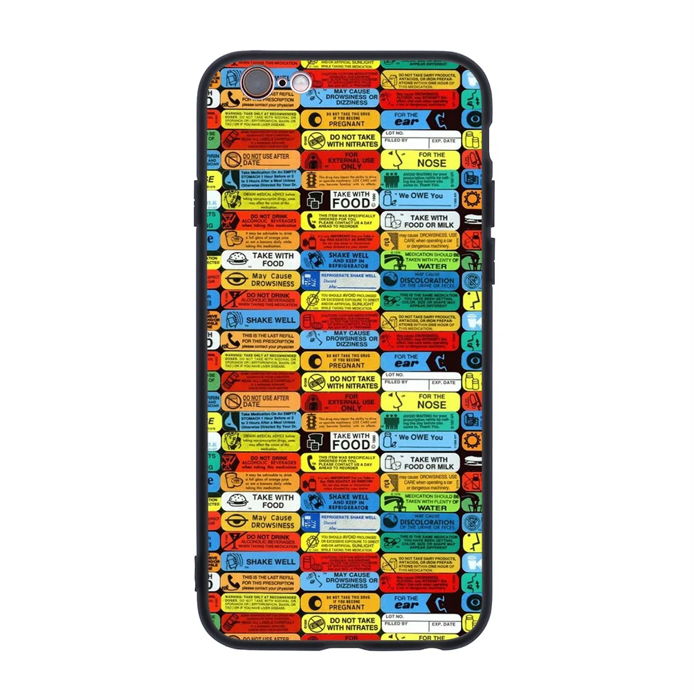 For iPhone Pharmacy labels  Soft TPU Border Apple iPhone Case iphone 8 wallet case