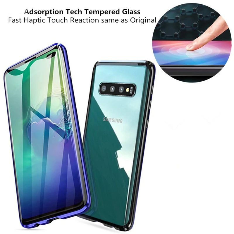360 градусов Магнитная Адсорбция Стекло чехол для samsung Galaxy A50 A70 A40 A30 A20 A10 A10S A20S M30S A7 A8