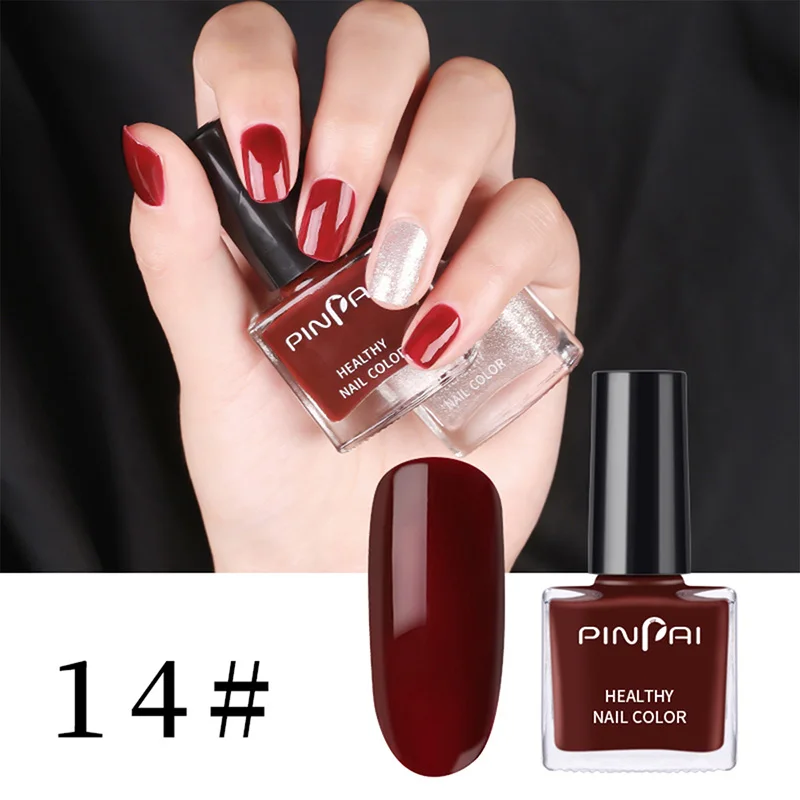 NO.14 Pinpai 37 цветов Быстросохнущий лак для Ногтей Стойкий лак для ногтей авокадо с красными блестками серия "сделай сам" маникюрный лак для ногтей 6 мл - Цвет: NO.14