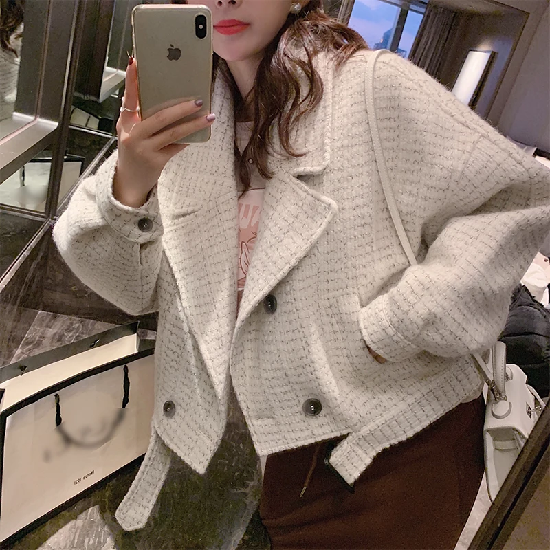 

MISHOW Women Woolen Jacket Winter Autumn Female Kawaii Short Casual Coat MX19D9567