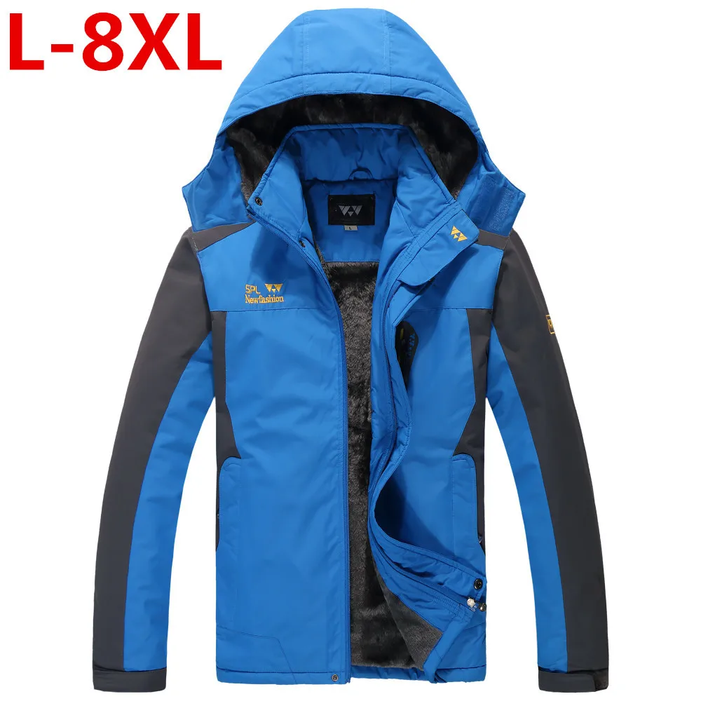 Новинка зимняя мужская куртка размера плюс 8XL 7XL Новая ветровка для снега