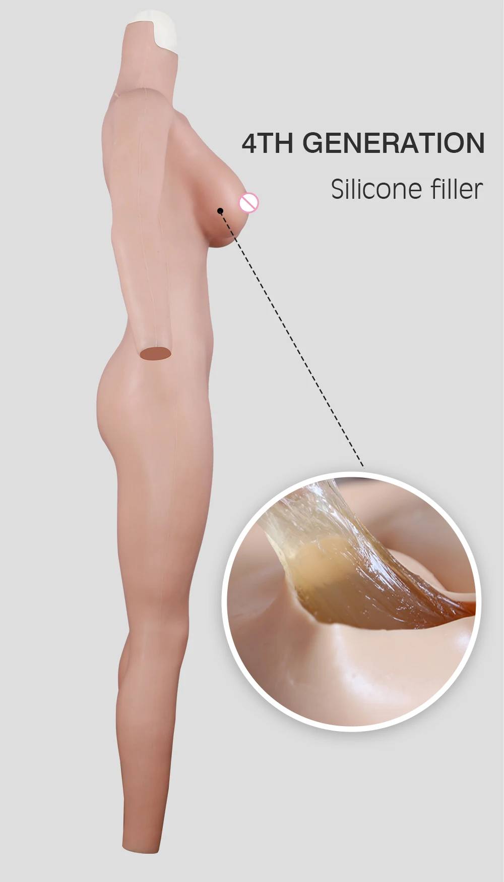 Eyung Realistic Full Body Silicone Bodysuit Crossdresser Drag Queen Costume Silicone Breast Forms Fake Boobs Zentai Suit (5)