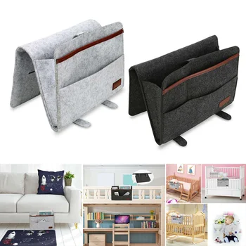 

Felt Hanging Bag Bedside Storage Holder Bed Pockets Sofa Phone Remote Organizer Lightweight Portable J99Store