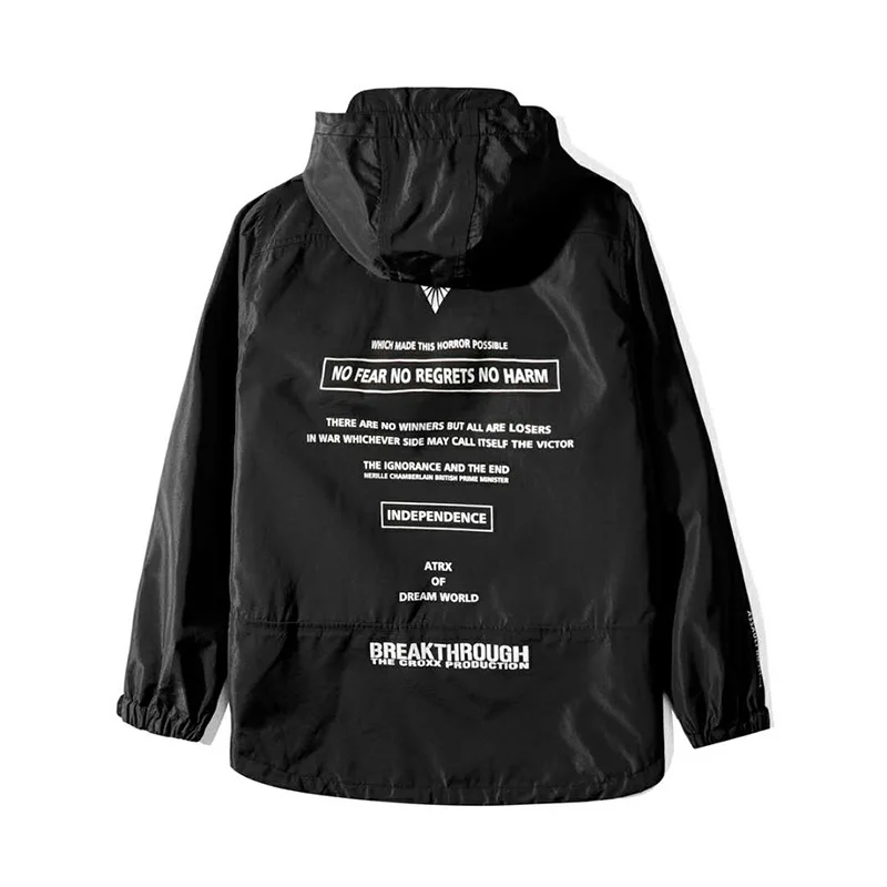 Куртка карго CROXX Techwear мужская с капюшоном легкая модная надписью и графическим