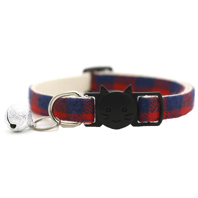 Collier de s curit carreaux pour chien et chat avec cloche r glable accessoire adapt pour